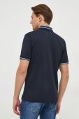 Бавовняне поло BOSS однотонний колір темно-синій (3622040)