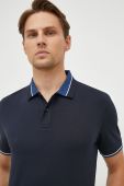 Бавовняне поло BOSS однотонний колір темно-синій (3622040)