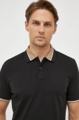 Бавовняне поло BOSS колір чорний однотонний (3622035)