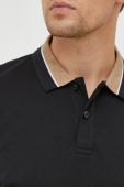 Бавовняне поло BOSS колір чорний однотонний (3622035)