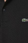 Поло Lacoste чоловічий колір чорний однотонний (3533980)