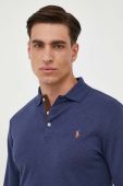 Бавовняний лонгслів Polo Ralph Lauren однотонний колір блакитний