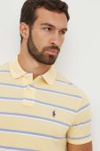 Бавовняне поло Polo Ralph Lauren колір жовтий візерунок