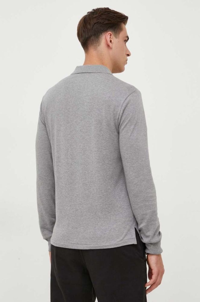Бавовняний лонгслів Polo Ralph Lauren колір сірий меланж (3430496) фото 3