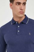 Бавовняний лонгслів Polo Ralph Lauren колір синій однотонний (3430510)