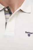Бавовняне поло Barbour колір бежевий однотонний