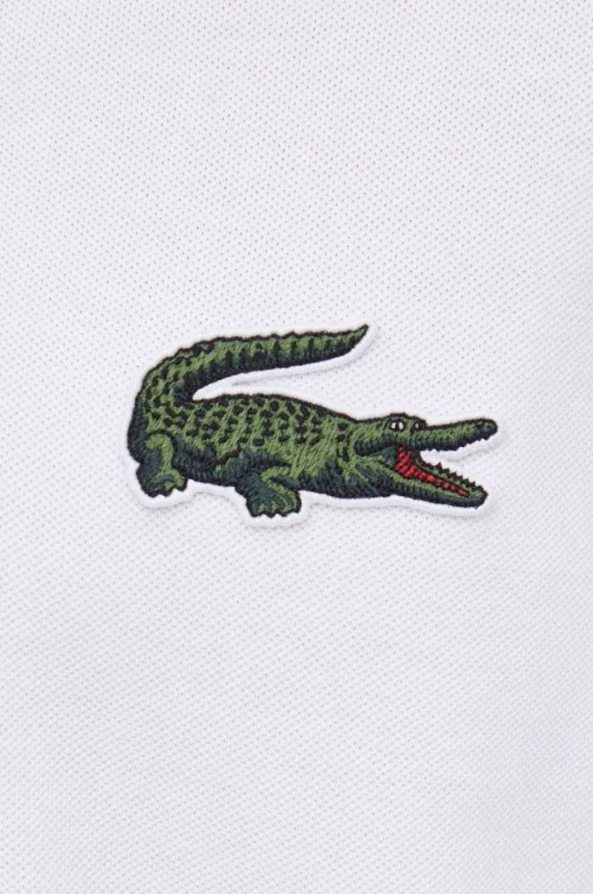 Бавовняне поло Lacoste колір білий з аплікацією фото 5