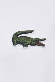 Бавовняне поло Lacoste колір білий з аплікацією