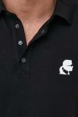 Поло Karl Lagerfeld чоловічий колір чорний з принтом (3651296)