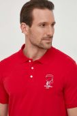 Поло Karl Lagerfeld чоловічий колір червоний з принтом