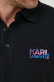 Поло Karl Lagerfeld чоловічий колір чорний з принтом (3638976)