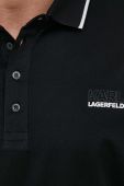 Бавовняне поло Karl Lagerfeld колір чорний з принтом (3651311)