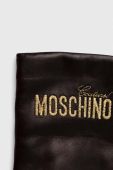 Шкіряні рукавички Moschino жіночі колір чорний (3454621)