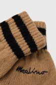 Вовняні рукавички Moschino колір бежевий