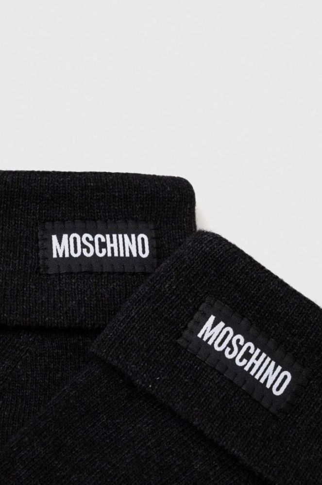 Кашемірові рукавички Moschino колір чорний фото 2