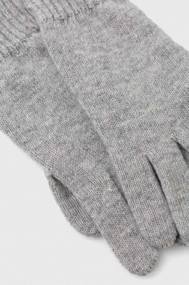Рукавички з домішкою вовни Max Mara Leisure колір сірий фото 2