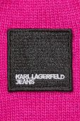 Рукавички з домішкою кашеміру Karl Lagerfeld Jeans колір рожевий