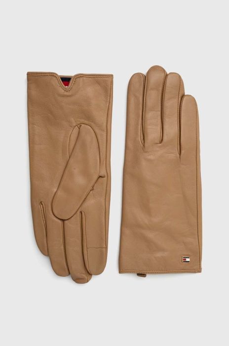 Рукавички Tommy Hilfiger жіночі колір коричневий