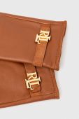 Шкіряні рукавички Lauren Ralph Lauren жіночі колір коричневий (3550983)