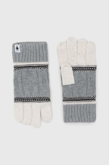 Рукавички Smartwool Popcorn Cable жіночі колір сірий