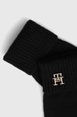 Кашемірові рукавички Tommy Hilfiger колір чорний