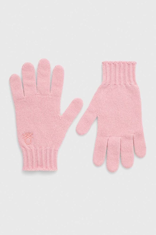 Дитячі вовняні рукавички United Colors of Benetton колір рожевий (3404211)