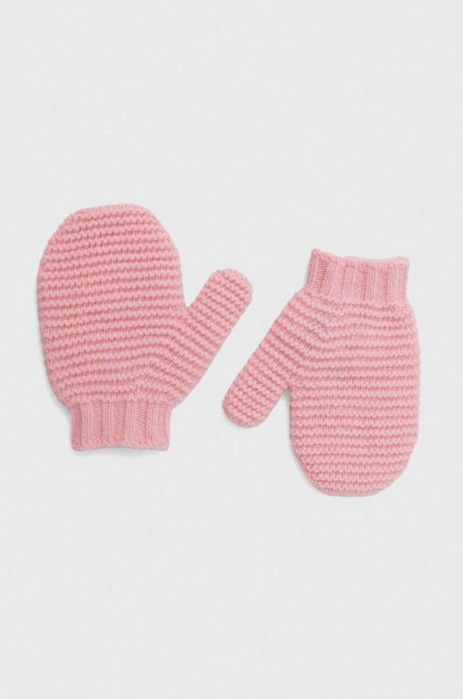 Дитячі вовняні рукавички United Colors of Benetton колір рожевий (3454633)