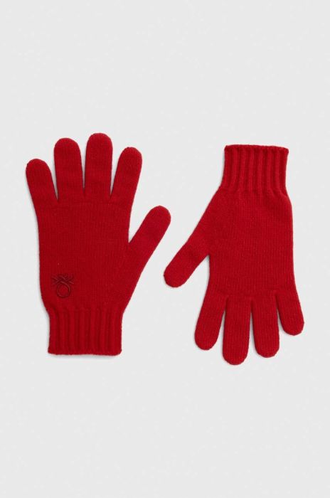 Дитячі вовняні рукавички United Colors of Benetton колір червоний (3454666)