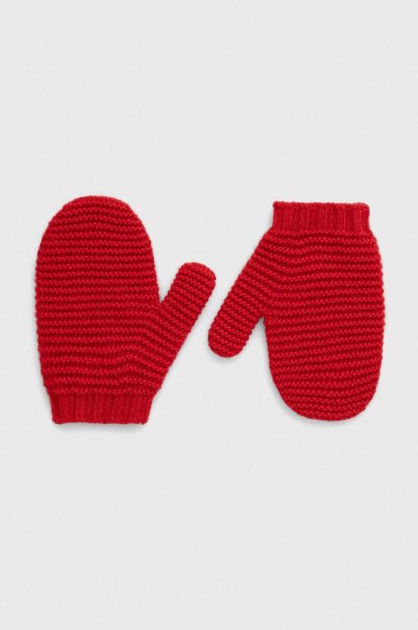 Дитячі вовняні рукавички United Colors of Benetton колір червоний (3404217)