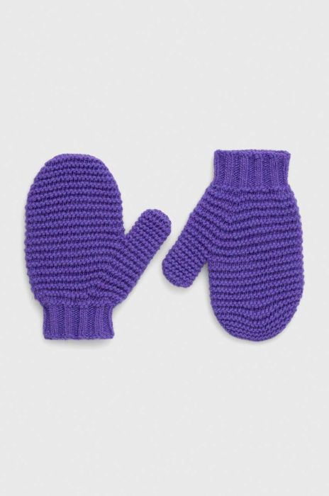 Дитячі вовняні рукавички United Colors of Benetton колір фіолетовий (3404221)