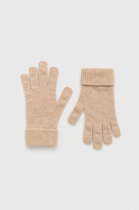 Вовняні рукавички United Colors of Benetton колір бежевий