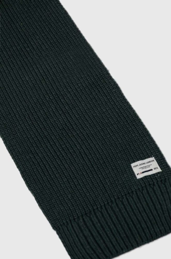 Дитячий шарф з домішкою вовни Pepe Jeans колір зелений однотонний фото 2