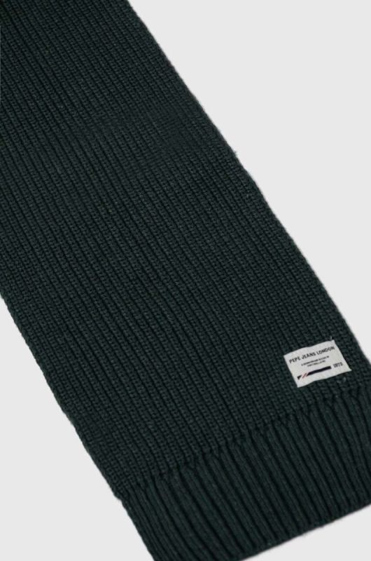 Дитячий шарф з домішкою вовни Pepe Jeans колір зелений однотонний фото 2