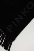 Вовняний шарф Pinko колір чорний з принтом
