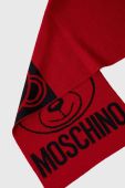 Вовняний шарф Moschino колір червоний візерунок
