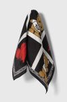 Шовкова хустка на шию Moschino колір чорний візерунок (3404224)