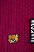 Вовняний шарф Moschino колір фіолетовий однотонний