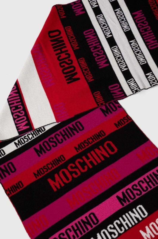 Вовняний шарф Moschino колір фіолетовий візерунок фото 2