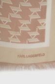 Хустка Karl Lagerfeld жіноча колір бежевий візерунок