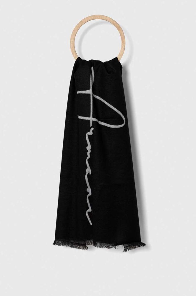 Шарф EA7 Emporio Armani жіночий колір чорний візерунок (3446981)