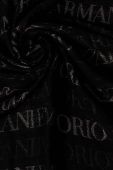 Шарф з домішкою вовни Emporio Armani колір чорний візерунок
