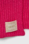 Шарф з домішкою вовни Liu Jo колір рожевий однотонний