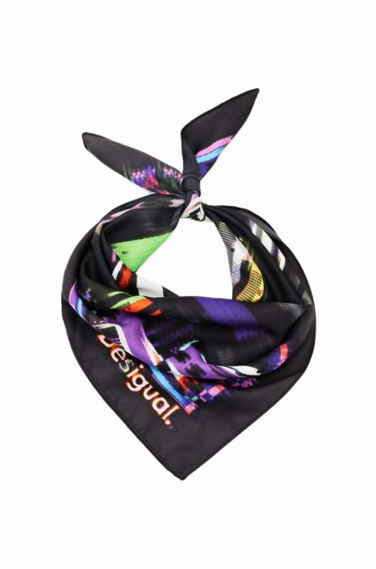 Хустка Desigual x Disney жіноча колір чорний візерунок