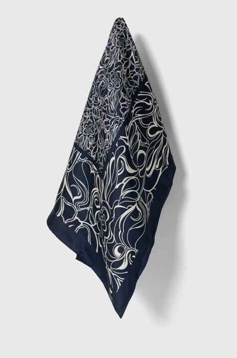 Шовкова хустка Weekend Max Mara колір синій візерунок