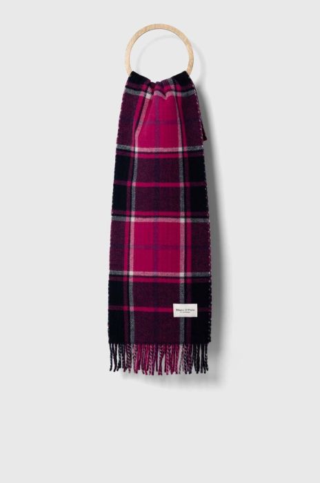 Вовняний шарф Marc O'Polo колір рожевий візерунок