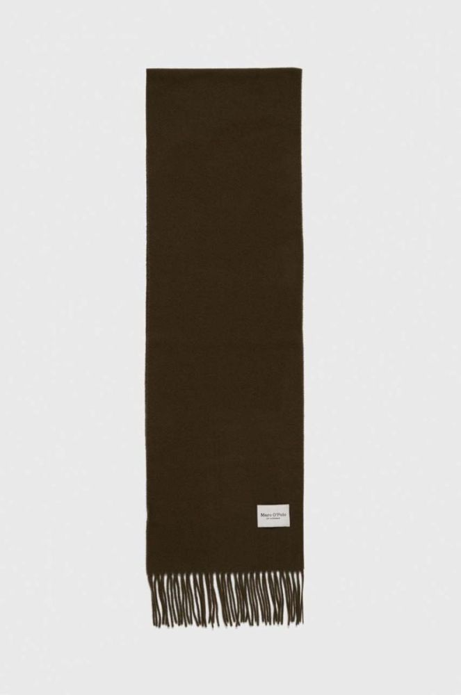 Вовняний шарф Marc O'Polo колір зелений однотонний (3551046) фото 2
