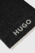 Вовняний шарф HUGO колір чорний візерунок (3558284)