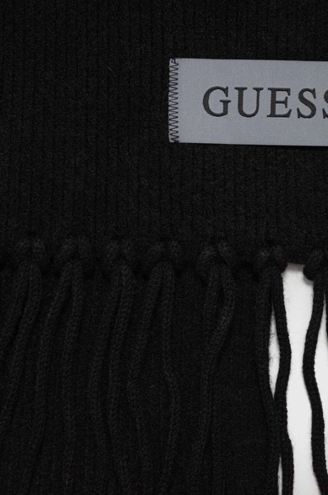 Шарф з домішкою вовни Guess колір чорний однотонний (3593547) фото 2