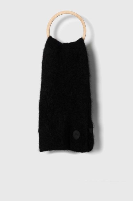 Вовняний шарф MMC STUDIO колір чорний однотонний