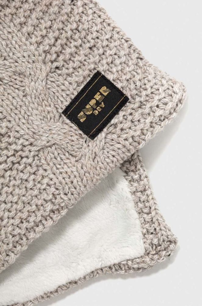 Шарф з шерстю Superdry колір бежевий однотонний фото 3